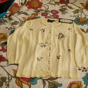 Voodoo Vixon Yellow Easter Sweater NWT